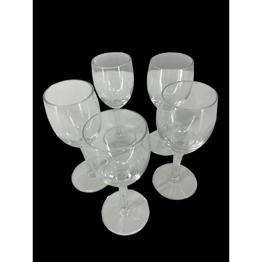 Lot of 5 Sherry Aperitif Digestif Liqueur Shot Glasses Cordial Clear Stem 3295